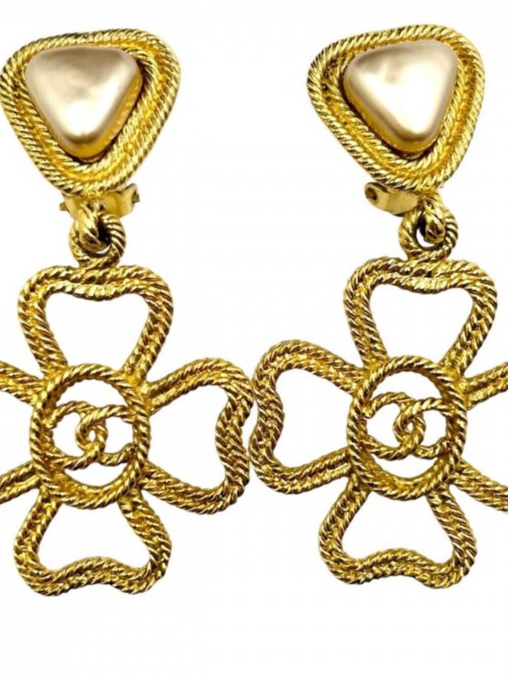 Chanel Coco Mark Accessories Clover Vintage Gold GP